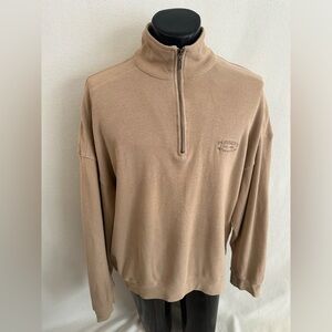 Pusser’s West Indies Pullover Men’s XL 1/4 Zip Tan Ribbed Knit Long Sleeve